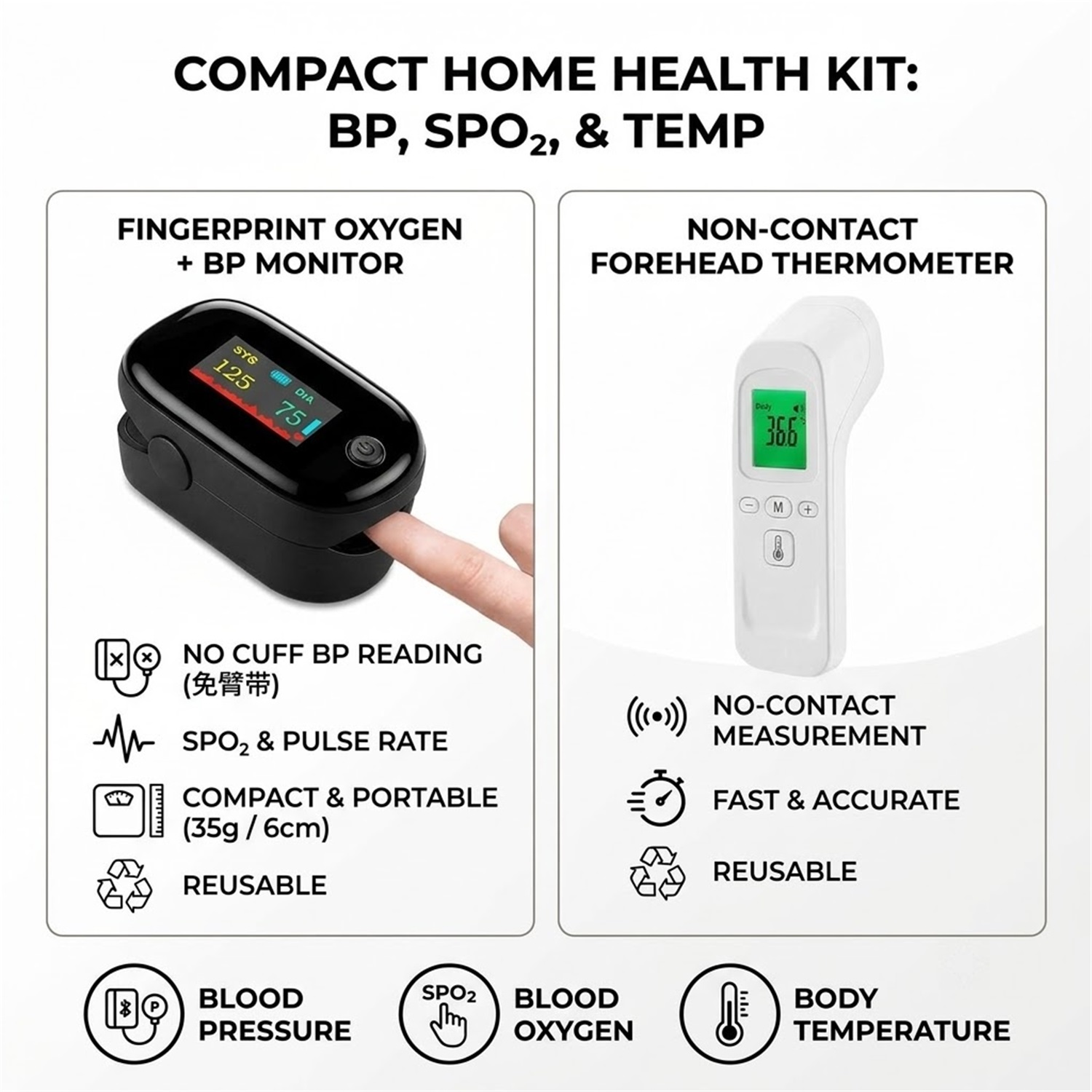 Pulse Oximeter - Termometro a infrarossi per la misurazione